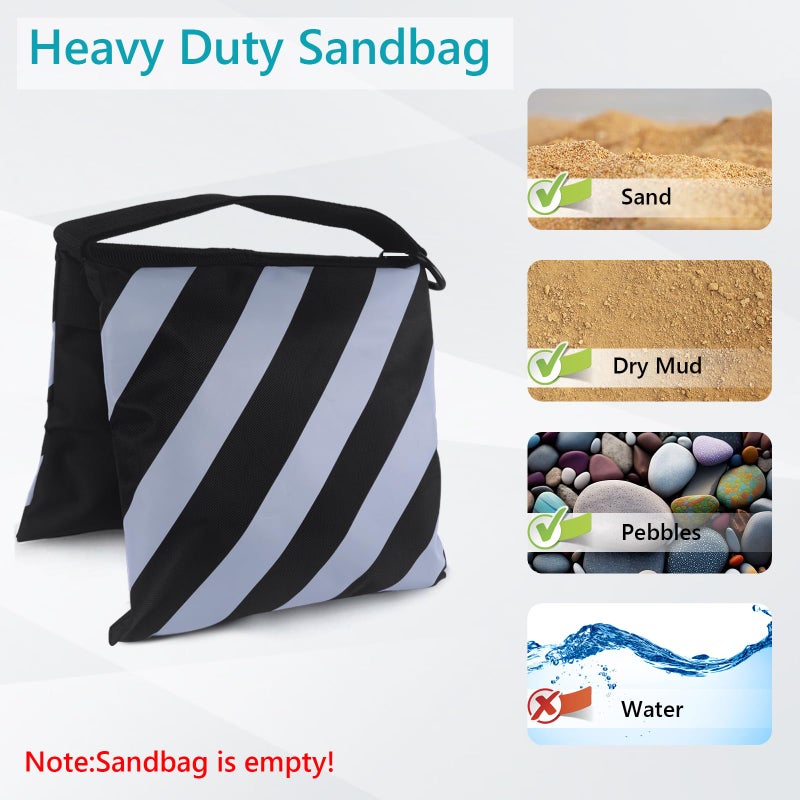 ABCCANOPY Photography Sandbag for Video Stand, Heavy Duty Weight Bags for Light Tripod, Camping Chair, 4 Packs (Grey) - Image 4